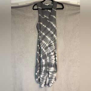 Z Supply (size M) white and gray, cotton tie-dyed maxi dress